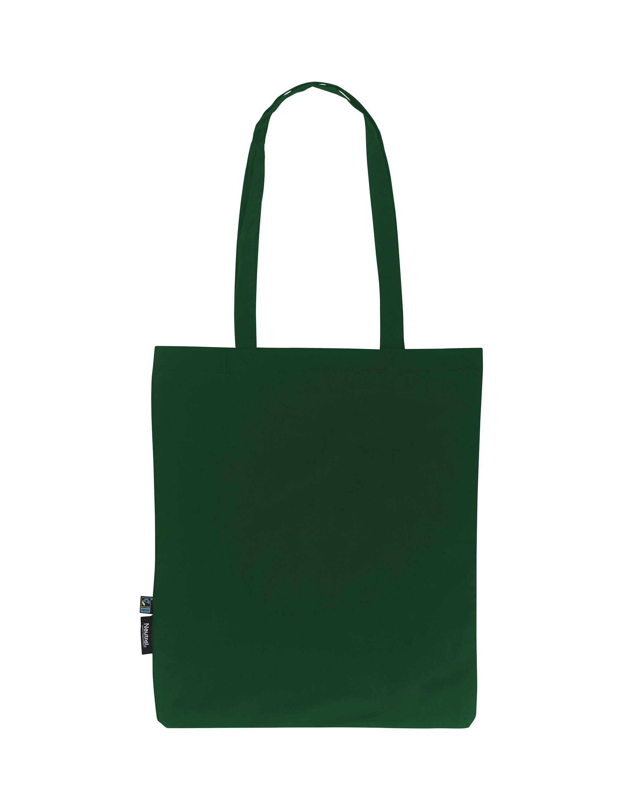 Ostoskassi pitkillä kahvoilla, Reilun kaupan puuvilla, 120g – Packshot edestä