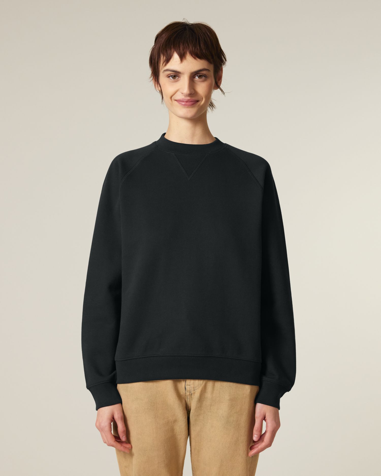 Unisex collegepaita luomupuuvilla 400g (relaxed fit)