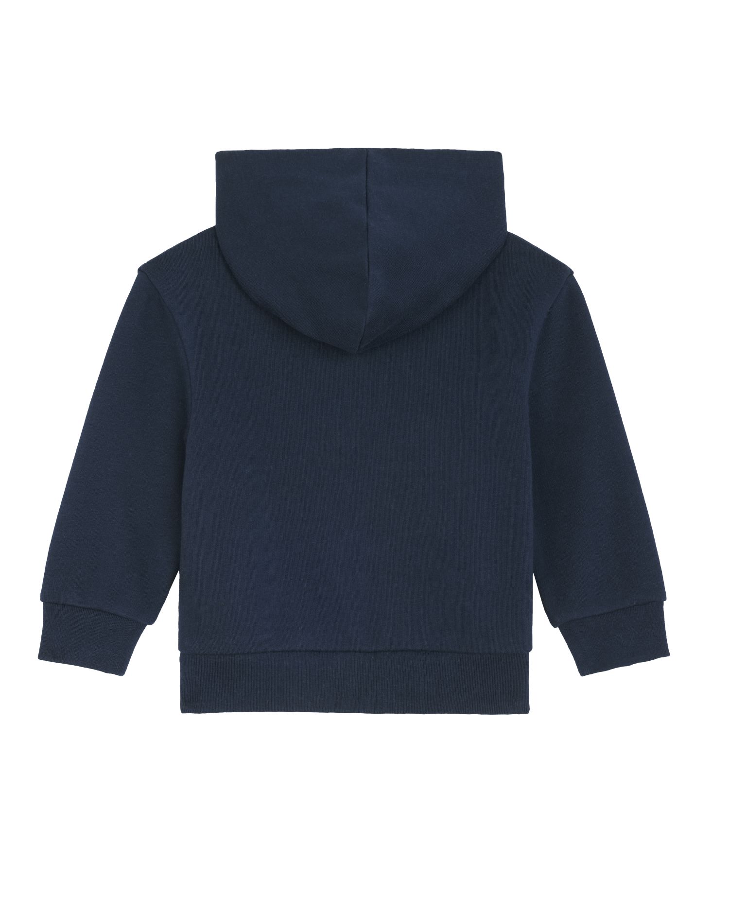 Vauvan vetoketjullinen huppari luomupuuvilla – Packshot takaa
